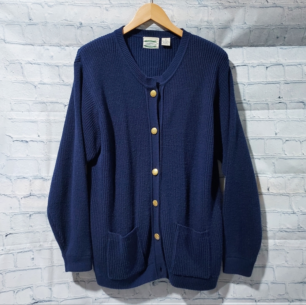 Eclectic Grandma Separate Issue Sweater Womens L Retro Cottagecore Vtg Navy Fair